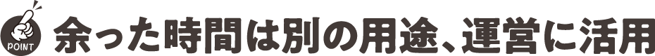 余った時間は別の用途、運営に活用